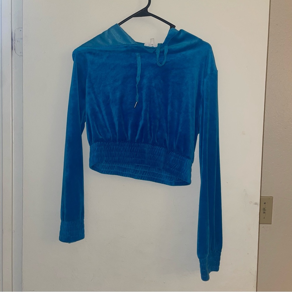 blue velvet sweater